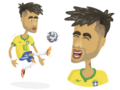 Neymar cartoon emotions neymar soccer vector