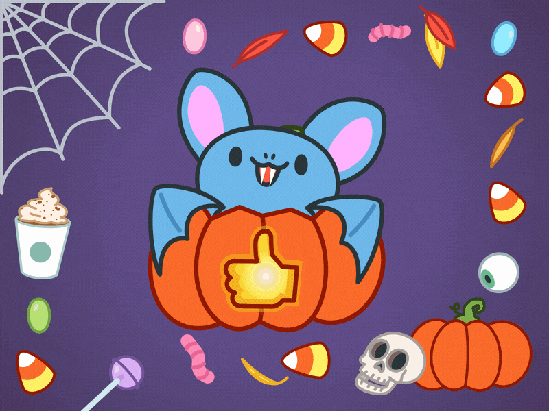 Bat animation bat character halloween lol love mishax pumpkin spider sticker stickers telegram witch