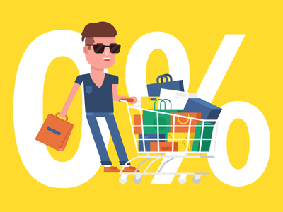 Shopping (credit) credit flat hipster illustration mishax mishaxgraphic package shopping tinkoff vector web