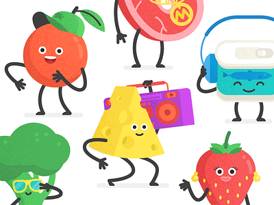 Rus Foodbank characters (Music Video) boombox broccoli canned character cheese fruits meat mishax music orange strawberry vegetables