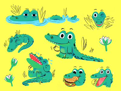 Little Crocodile cartoon child children crocodile cute draw drawing emotions illustration kids kids art mishax mishaxgraphic