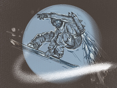 Inktober - Rocket digital drawing illustration inktober procreate snowboarding