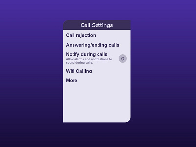 Settings for #dailyui on day #007 call design setting ui webdesign