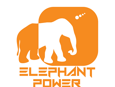 elephant power battery branding design flat illustration logo