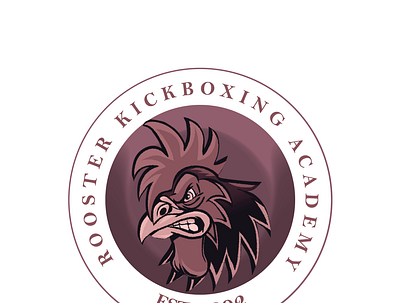 ROOSTER KICKING BOXING ACADEMY branding design flat graphic design illustration logo minimal vector