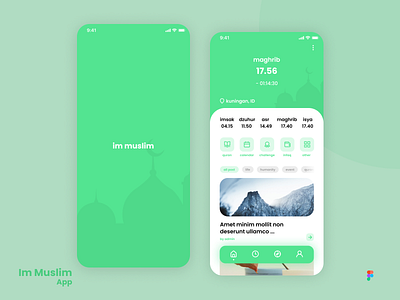 Im Muslim Mobile App Concept app arabic branding design figma green indonesia mobile app moslim muslim organic quran ui