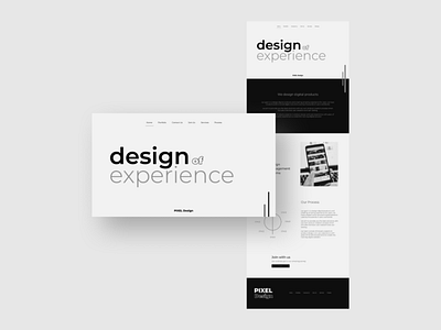 Minimalistic Black & white Landing Page UI Design