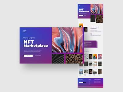 NFT Marketplace Website Landing Page UI