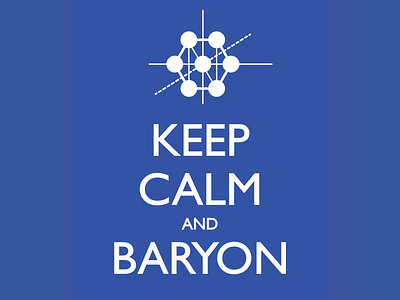 Keep Calm and Baryon graphic design logo physics vector