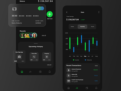 Saving App design mobile darkmode ui uidesign ux