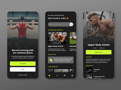 Fitness app UI adobe photoshop adobexd app design design fitness fitness app interaction design uidesign uxdesign uxui workout app workout tracker