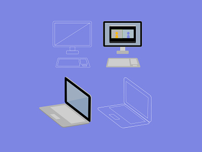 Tech Icons flat illustration vector