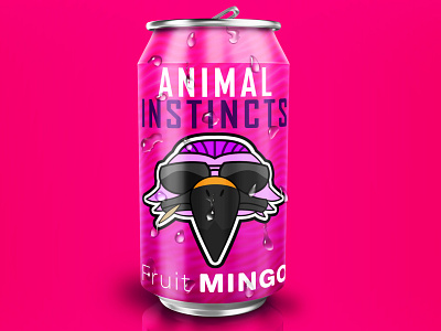 Package Design: Animal Instincts Energy - Fruit Mingo brand development brand identity brand strategy branding design energy drink fitness graphic design health and wellness illustration logo package design packaing vector