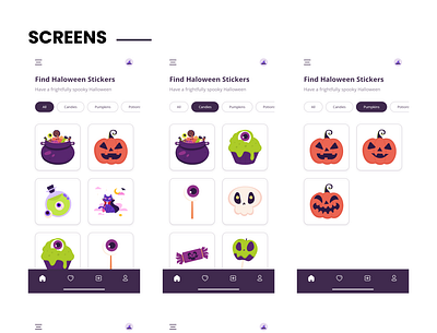 Halloween Stickers - Filtered Search - Design Challenge ui