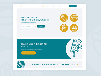 Odering Food design illustration minimal ui web