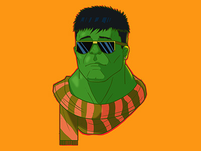 Fashion Hulk avangers comic fanart fashion green hulk illustration marvel orange print t shirt