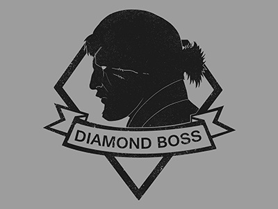 Diamond Boss bigboss black boss diamond game gamer gaming logo metal metalgear print t shirt