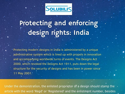 Protecting and enforcing design rights: India