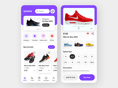 Shoes Online Purchasing App UI design ui
