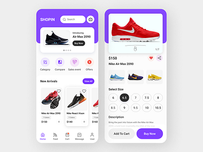 Shoes Online Purchasing App UI