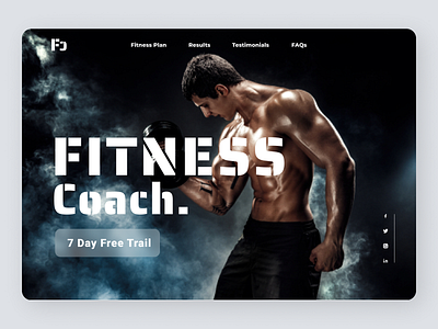 Fitness coach Landing Page art clean ui design designer designs fitness fitnesweb new newsletter ui uidesign uiux ux uxd web website