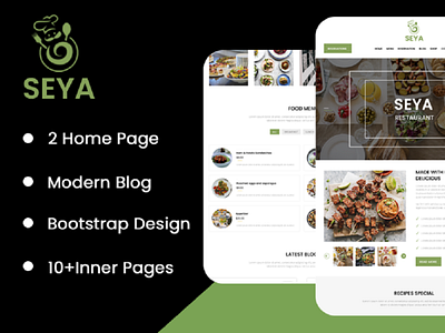 Seya Restaurant Landing Page PSD Template