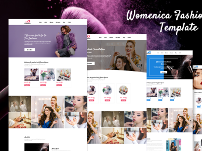 Womenica - Fashion Landing Page PSD Template design