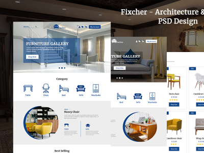 Fixcher - Architecture Interior PSD Template