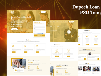 Dupeek Loan Website PSD Template lettering loan loan app loans logo design