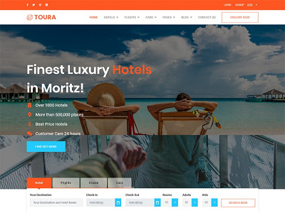 Toura - Travel Agency Booking Responsive Website Template booking booking app booking system brand tour tourism tourist