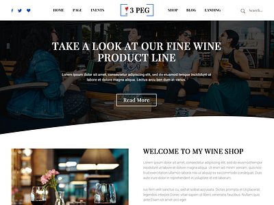 3PAG - Wine Landing PSD Template