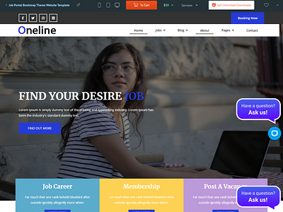 OneLine  Job Portal HTML Template