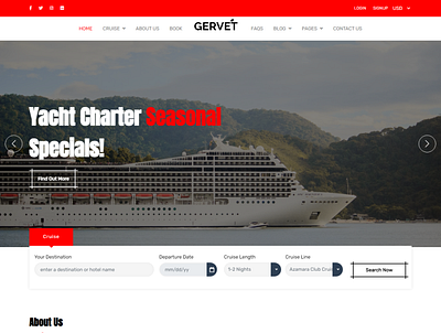 Cruise Booking Html booking booking app booking system bootstrap branding design website