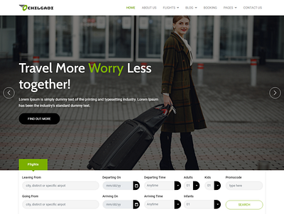 Flight Booking Html5 Template booking booking system bootstrap design website