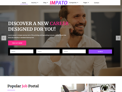 Impato Job Portal Html5 Teamplate booking bootstrap design html illustration