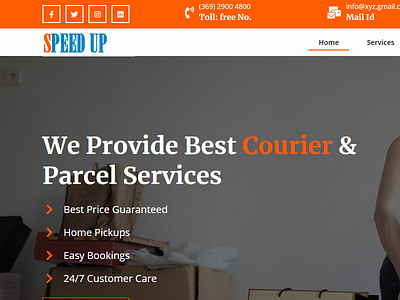 Speed Up Courier and Delivery Service Html5 Templates booking courier mover packaging responsive shipment