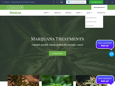 Weedcan   Cannabis medical html 5 Templates