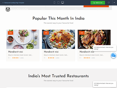 Restaurant One Page Landing Page Template bootstrap food restaurant