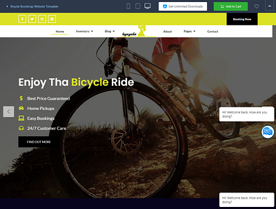 Bicycle Bootstrap Website Templates