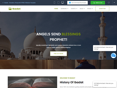 Ibadat is a high quality HTML 5 bootstrap html responsive theme theme design themeforest