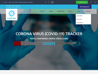 Carona - Corona virus (COVID-19) Medical Template is a high-qual design html html css responsive theme themeforest