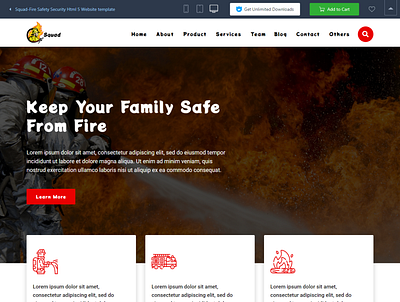 Squad Fire Safety Security Html 5 Template html css html5 responsive design theme themeforest themes