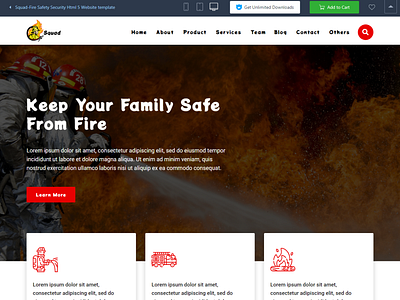 Squad Fire Safety Security Html 5 Template