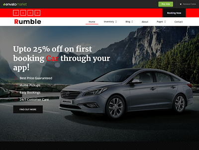 Rumble – Car Rental Booking HTML Template booking booking app booking system bootstrap cannabis design responsive website