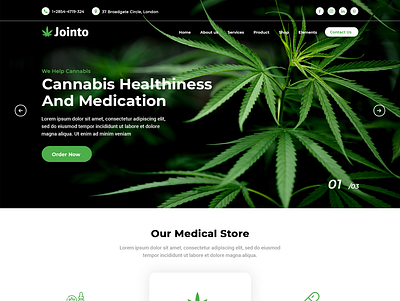 Jointo Medical Marijuana Cannabis Website PSD Template template theme theme design