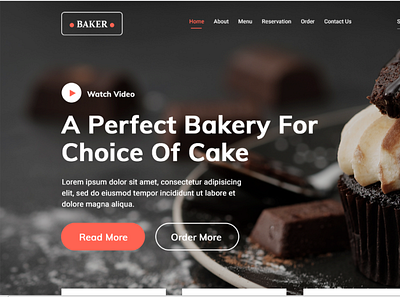 Baker-Bakery Website PSD Template bakery booking bootstrap design tempalte theme theme design website