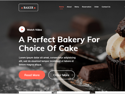 Baker-Bakery Website PSD Template