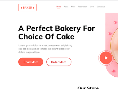 Baker-Bakery Website PSD Template design template theme