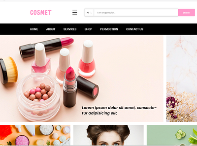 COSMET-Beauty And Cosmetics Website PSD Template landing page layout psd psd design theme