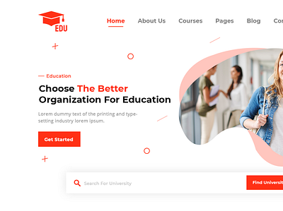 Education website PSD Template design illustration logo responsive theme ui website